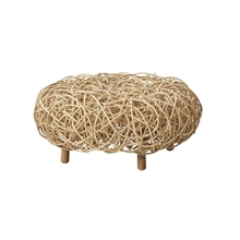 Fodskammel i naturlig rattan - cane-line loop